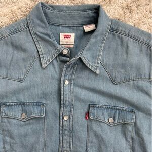 Levi's Iconic Western Denim Shirt in Medium Wash NWOT